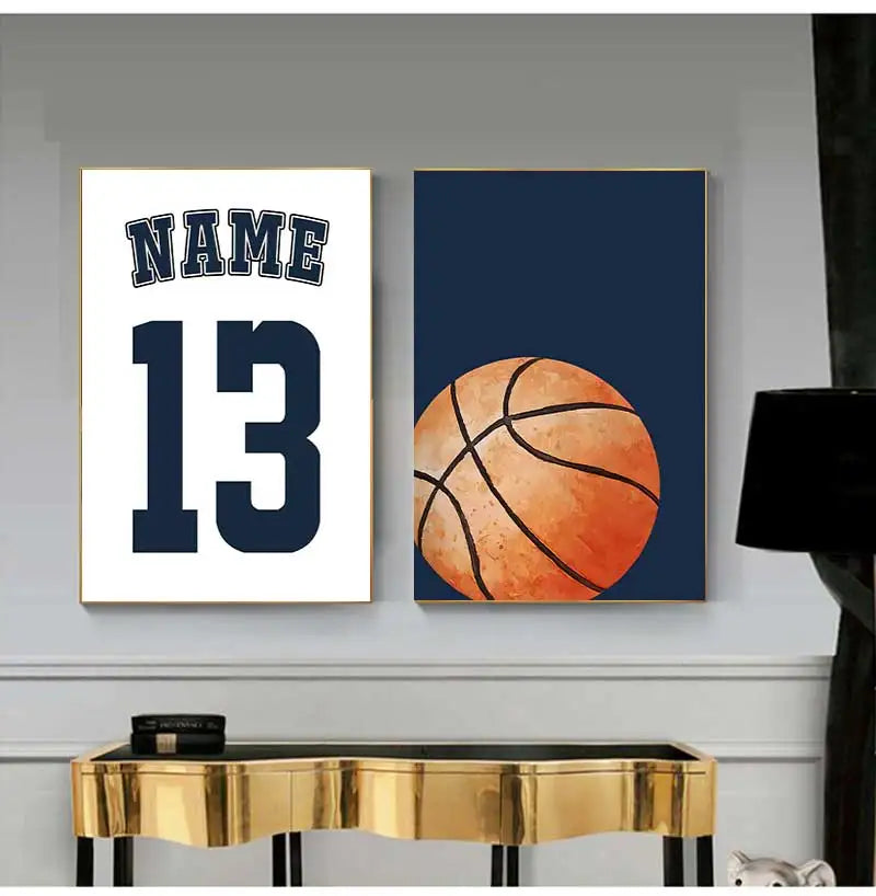 Personalized Basketball Canvas Wall Art | Boys Room Decor