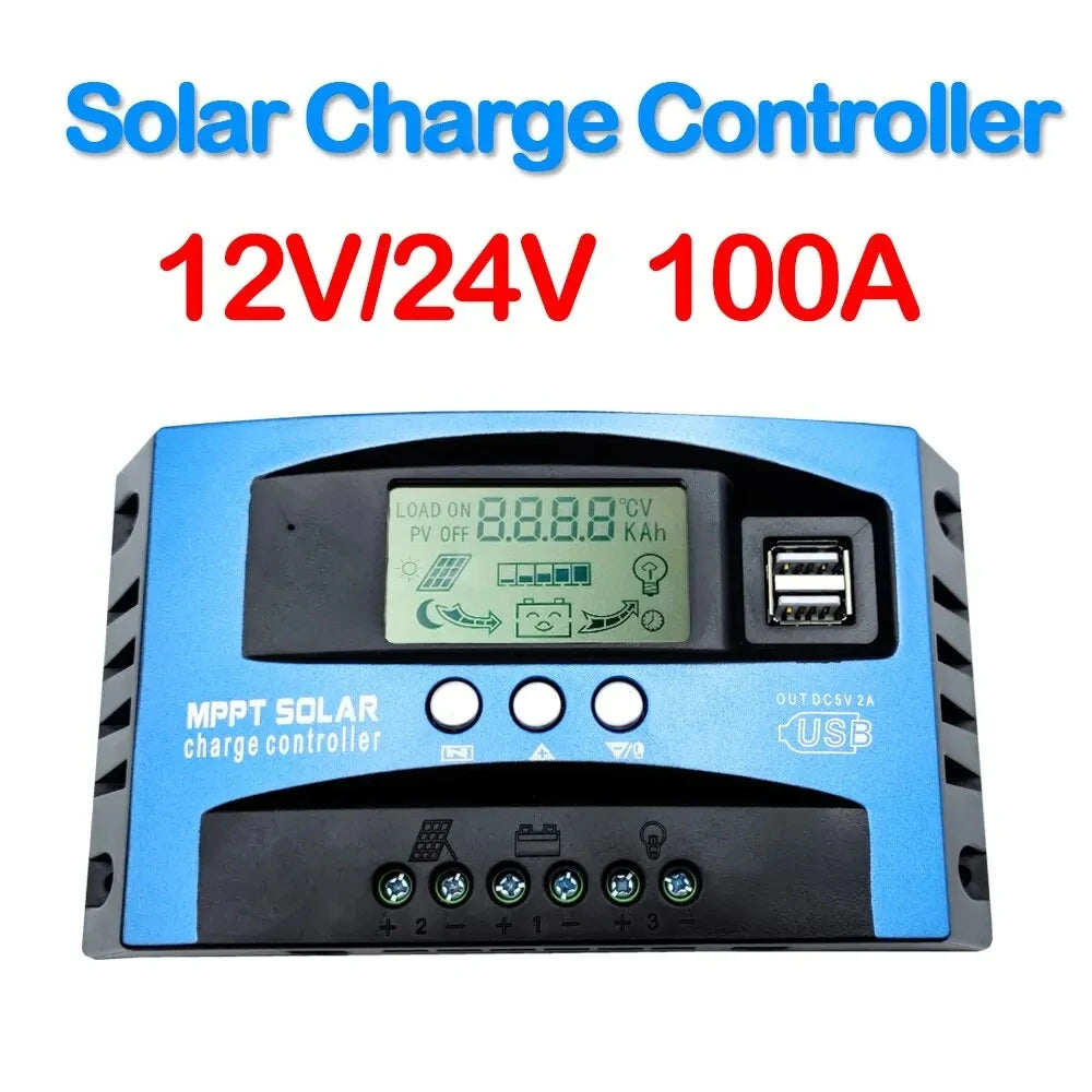 Solar Charge Controller MPPT 30A 50A 80A 100A LCD Display 12V 24V AUTO Dual USB Solar Charge And Discharge Controller Peaceful Pleasures Health and Wellness