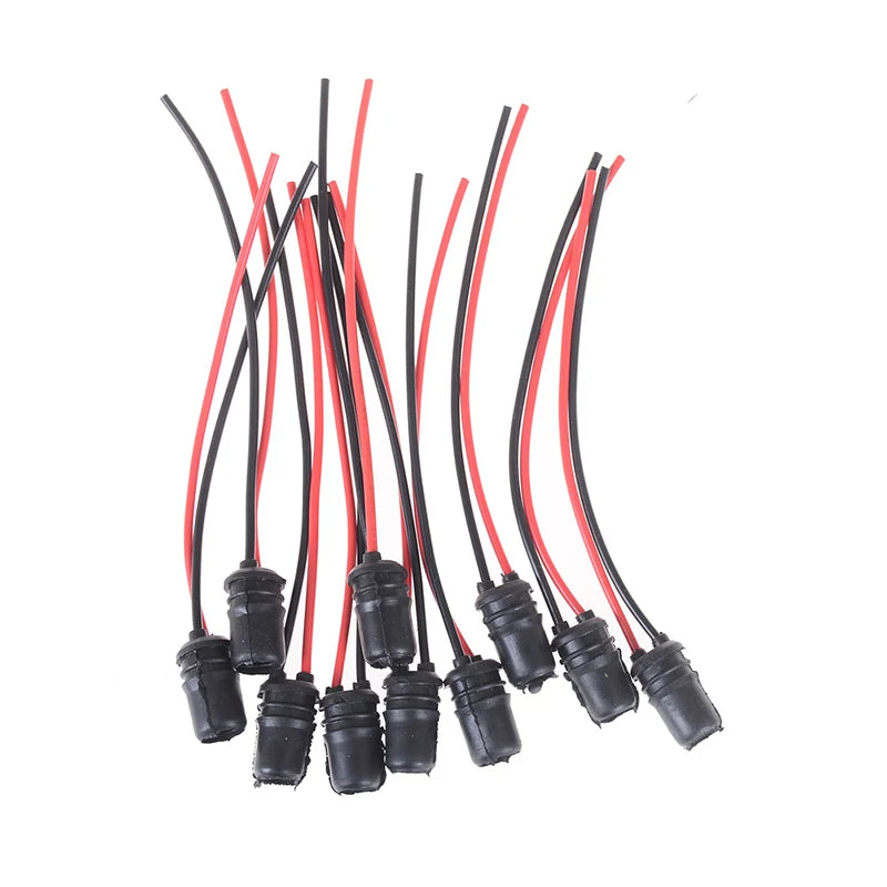 10-Pack T10 W5W Wedge Bulb Extension Socket Holders | Rubber
