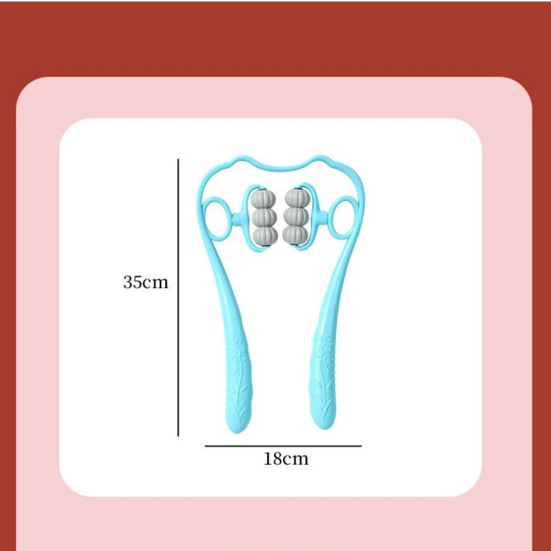 6-Wheel Manual Neck & Shoulder Massager | Cervical Spine Roller Manual Massage Roller Peaceful Pleasures Health and Wellness