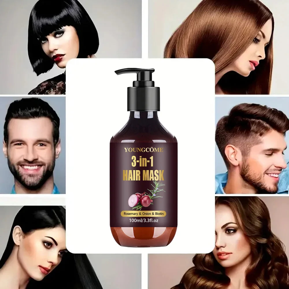 YOUNGCOME 3-in-1 Organic Hair Mask – Rosemary, Onion & Biotin