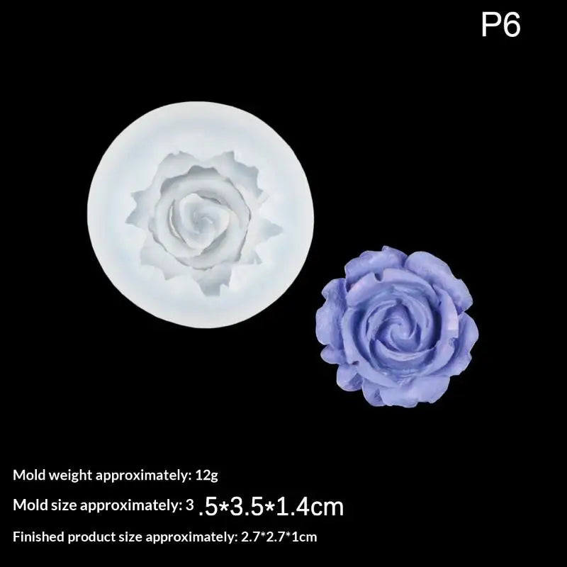 3D Rose Flower Silicone Mold – Soap, Epoxy & Craft