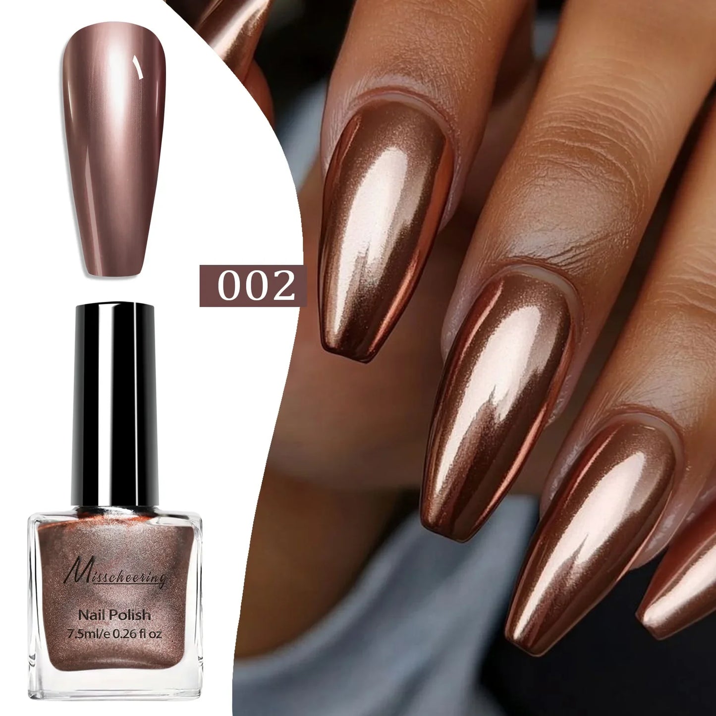 Chrome Mirror Nail Polish – 12 Metallic Shades, No UV Lamp