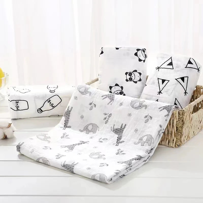 Baby Hooded Bath Towel Wrap – 100% Cotton Gauze 110cm