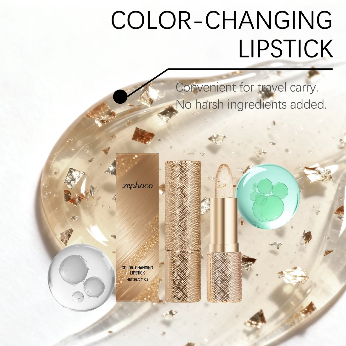 Color Changing Crystal Jelly Lip Balm | pH Moisturizing Lipstick