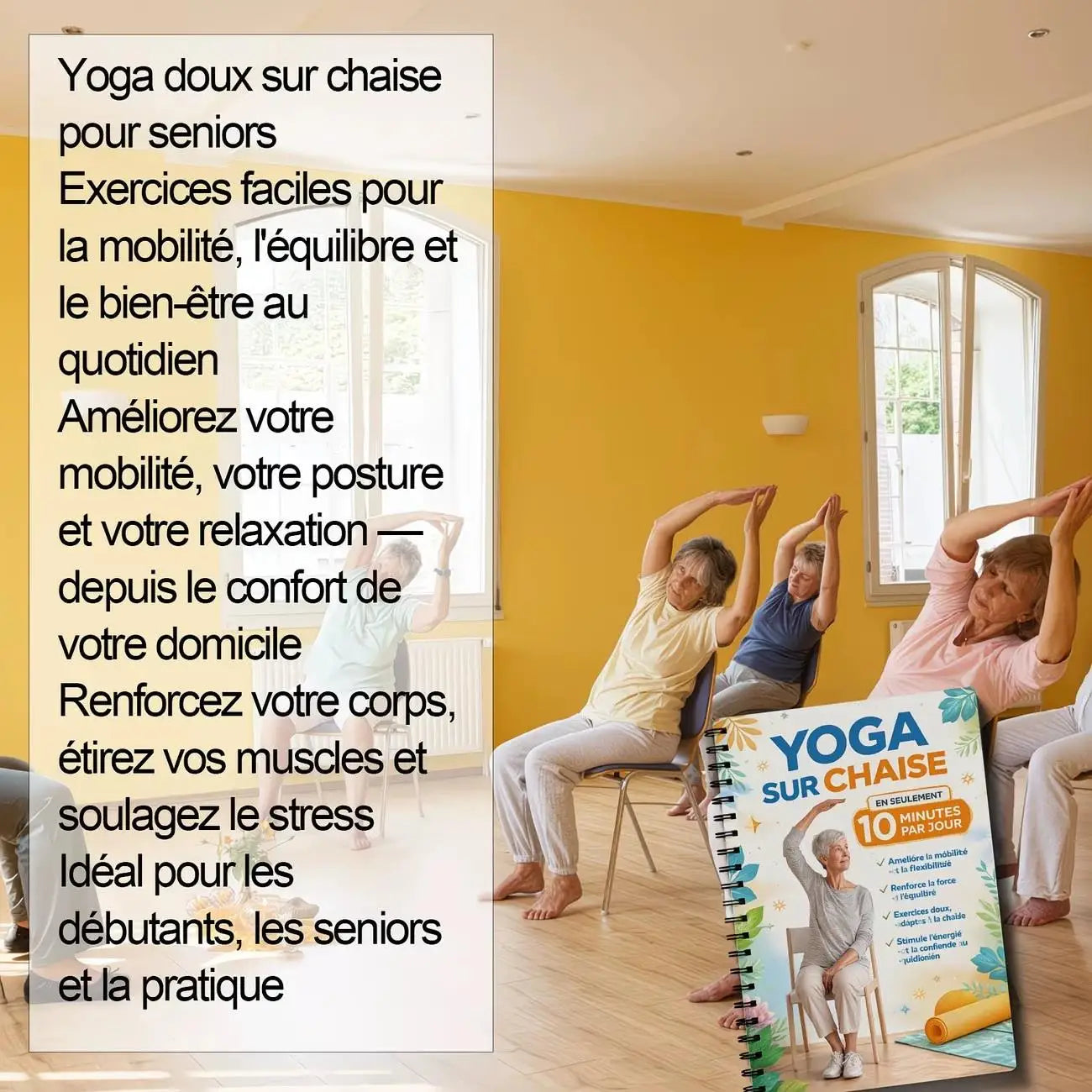 French Version Yoga Sur Chaise Guide Book Weight Management Muscle