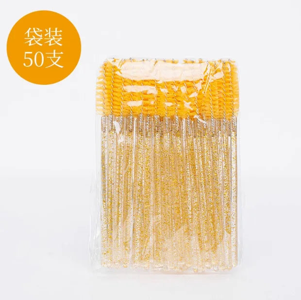 50-Pack Disposable Mascara Wands & Eyelash Extension Brush Combs