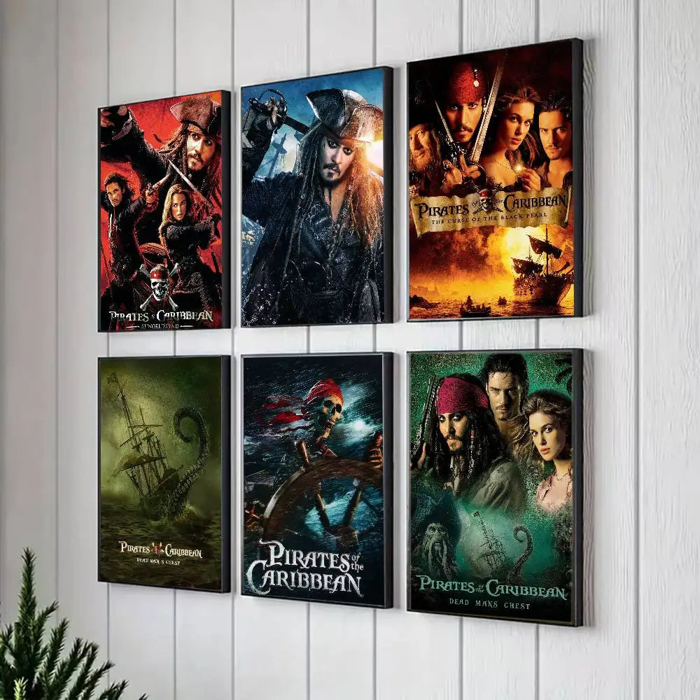 P-Pirates of the C-Caribbean Poster for Modern Decor in Home Offices, Bedrooms, Living Rooms, Kitchens, Bathrooms. Peaceful Pleasures Health and Wellness