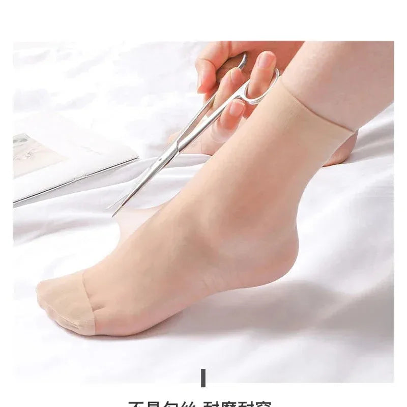 Women's Ultrathin Transparent Nylon Ankle Socks | 10–100 Pairs