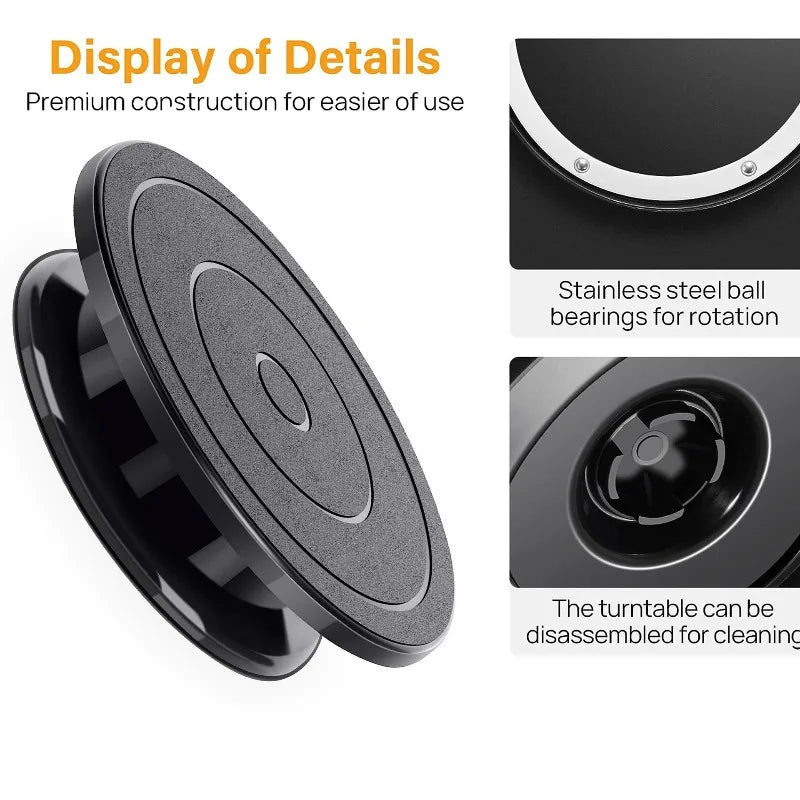 Cake Turntable Plastic Piping Table Ceramic Turntable Piping Multifunctional Workbench Baking Practical Non Slip Utensils Tools Peaceful Pleasures Health and Wellness