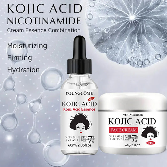 Kojic Acid Serum & Cream Bundle – Dark Spots & Brightening Brightening Skincare Bundle Peaceful Pleasures Health and Wellness