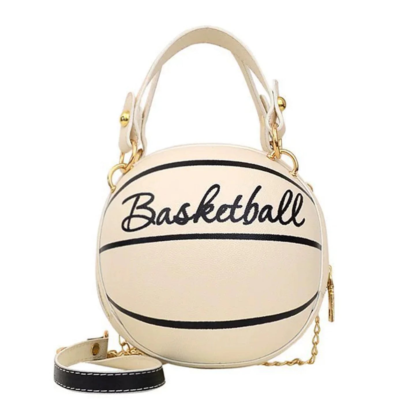 Novelty Basketball Purse For Women PU Leather Basketball Soccer Shoulder Bag for Daily Shopping Travel Peaceful Pleasures Health and Wellness Basketball white