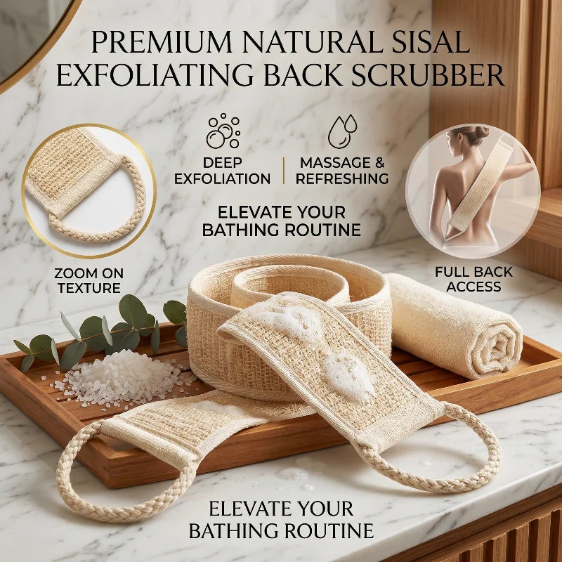 Exfoliating Loofah Body Scrubber with Strap | Shower & Spa