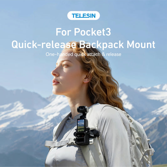 TELESIN Quick Release Backpack Mount For DJI Pocket 3 Camera Accessories Backpack Strap Clip Mount Holder For Pocket 3 Peaceful Pleasures Health and Wellness