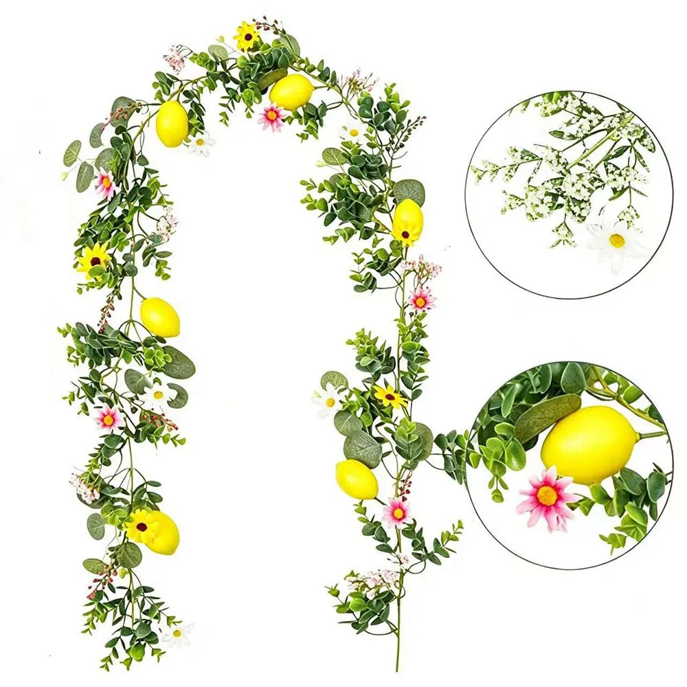 Artificial Lemon Vine Branch 200CM – Realistic Silk Faux Decor