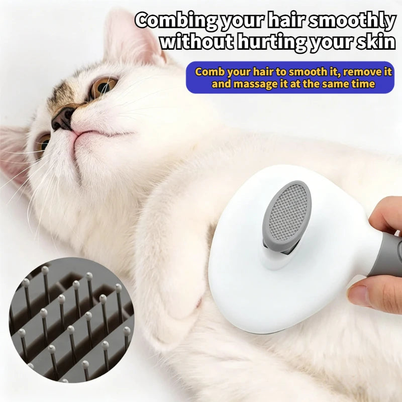 Pet Dog Brush Cat Comb Self Cleaning Pet Hair Remover Brush For Dogs Cats Grooming Tools Pets Dematting Comb Dogs Accessories Peaceful Pleasures Health and Wellness