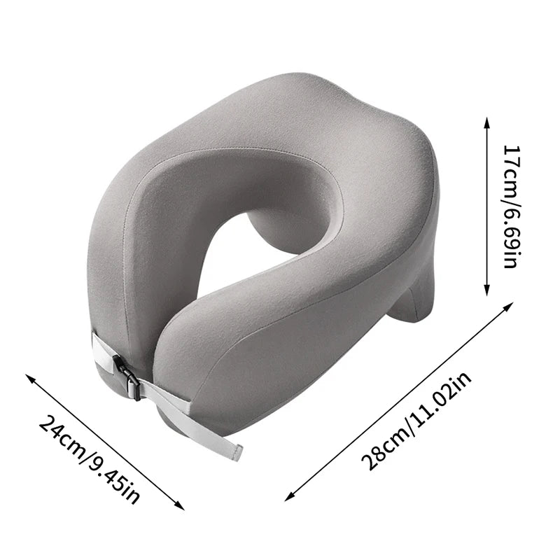 U-Shape Memory Foam Travel Neck Pillow – Airplane & Office