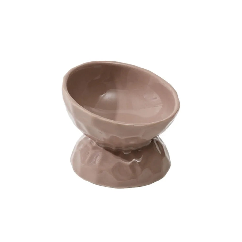 Ceramic Pet Bowl – Non-Slip Slanted & Flat Feeder for Cats & Dogs