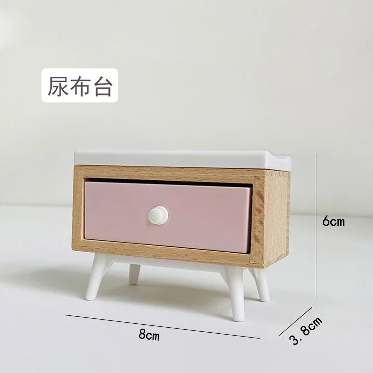1:12 Dollhouse Baby Bedroom Furniture Accessories Slide/Trojan Horse/Table/ Dining Chair/Bed for Kids Pretend Play Supplies Peaceful Pleasures Health and Wellness 1