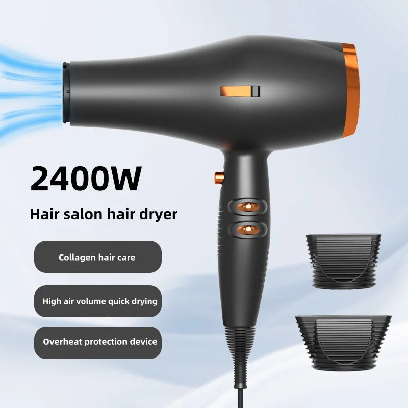 2025 Amazon's Same High-Speed Hair Dryer 2400W High-Power Quick Drying Hair Salon Dedicated Hair Dryer New Product Peaceful Pleasures Health and Wellness