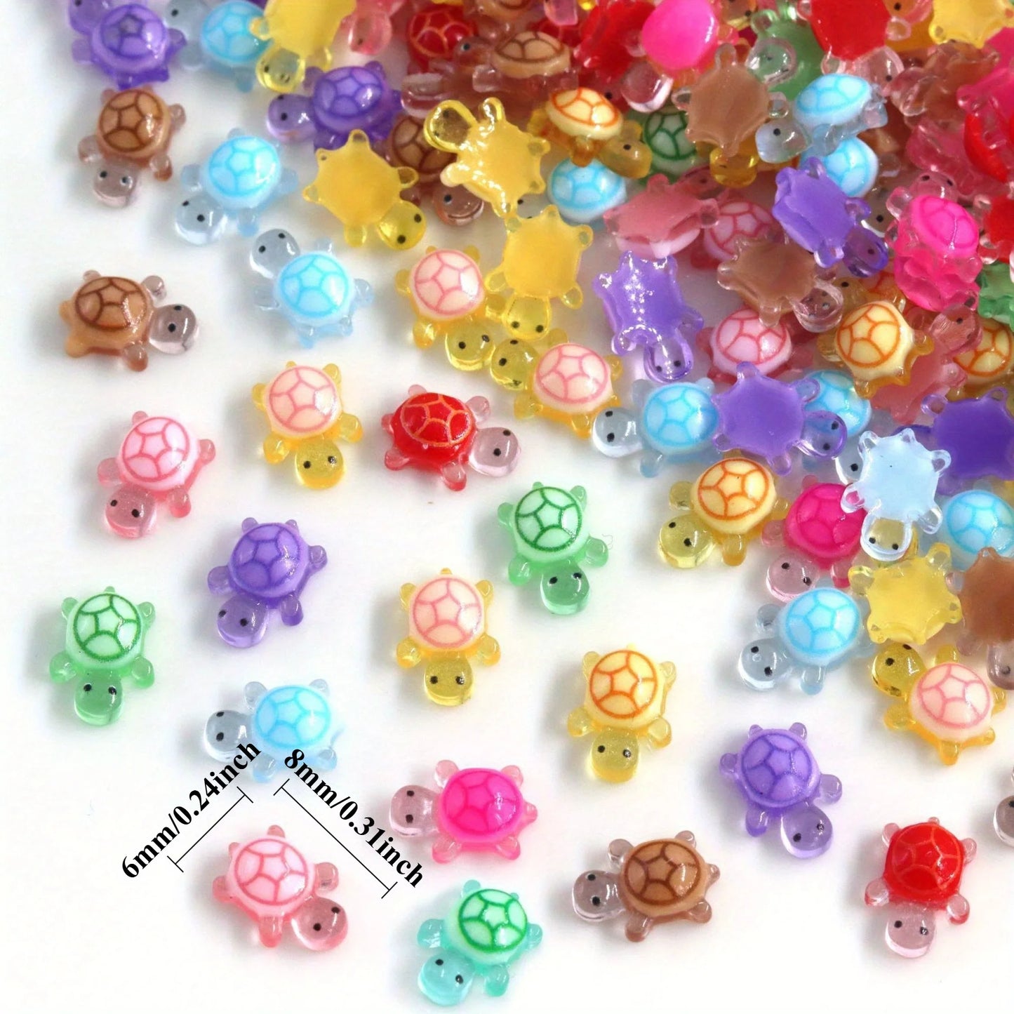 Glow in the Dark Mini Resin Sea Turtles – 100/200 Pcs Miniatures