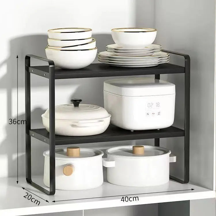 Countertop Kitchen Storage Rack – Layered Cabinet Organizer