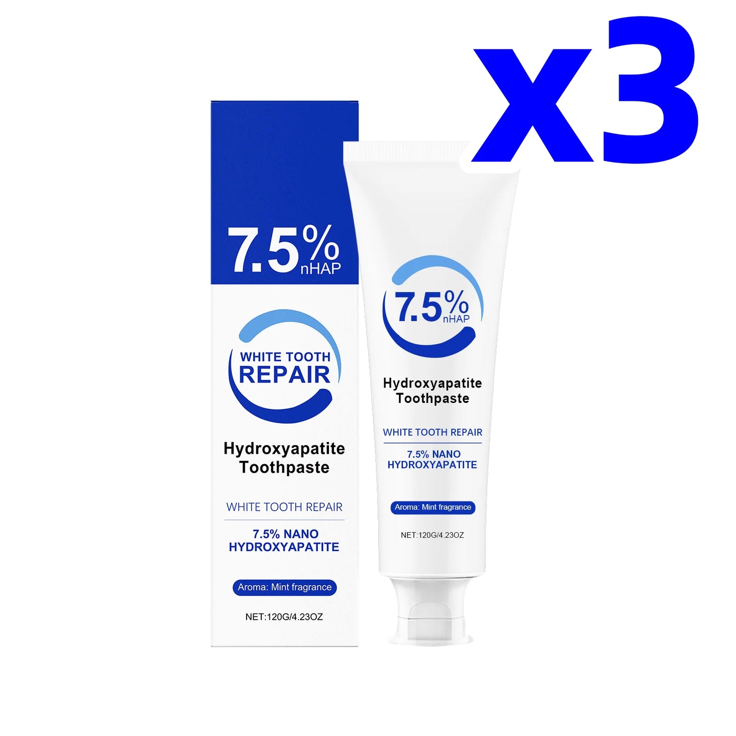 Hydroxyapatite Toothpaste for Enamel Protection and Fresh Breath Peaceful Pleasures Health and Wellness 120g Boxed X 3PCS