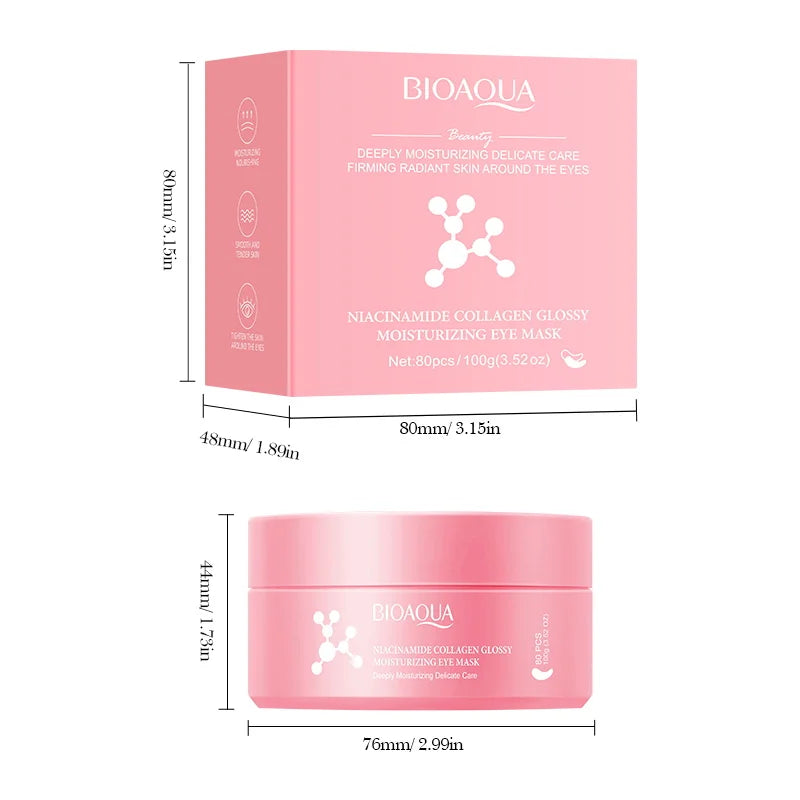 BIOAQUA Nicotinamide Collagen Eye Mask 80 Patches – Anti-Aging