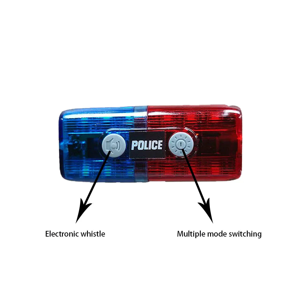 LED Red Blue Shoulder Clip Warning Lamp with Electronic Whistle