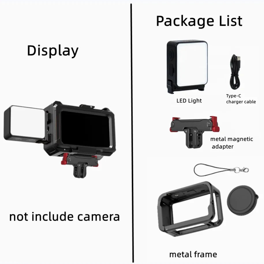 DJI Action 6 Aluminum Metal Cage | Cold Shoe Quick-Release