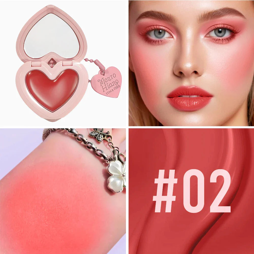 SAM SUGAR Heart-Shaped Cream Blush – Lip & Cheek with Mirror