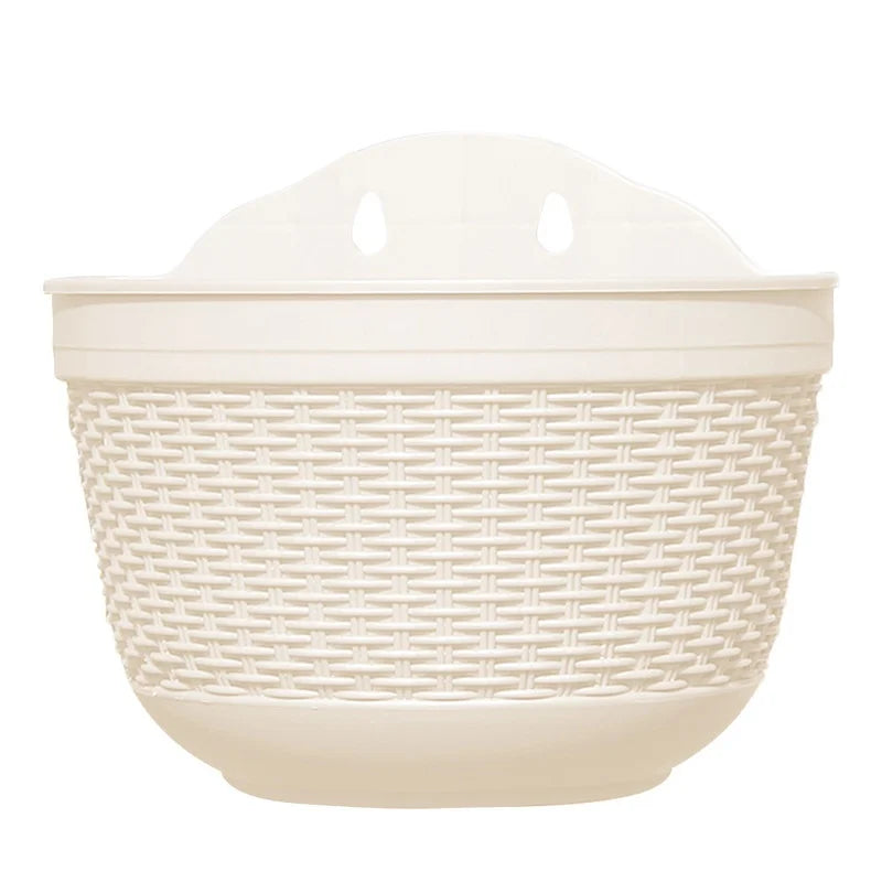 Imitation Rattan Weaving Creative Flower Planter Garden Pot Flowerpot