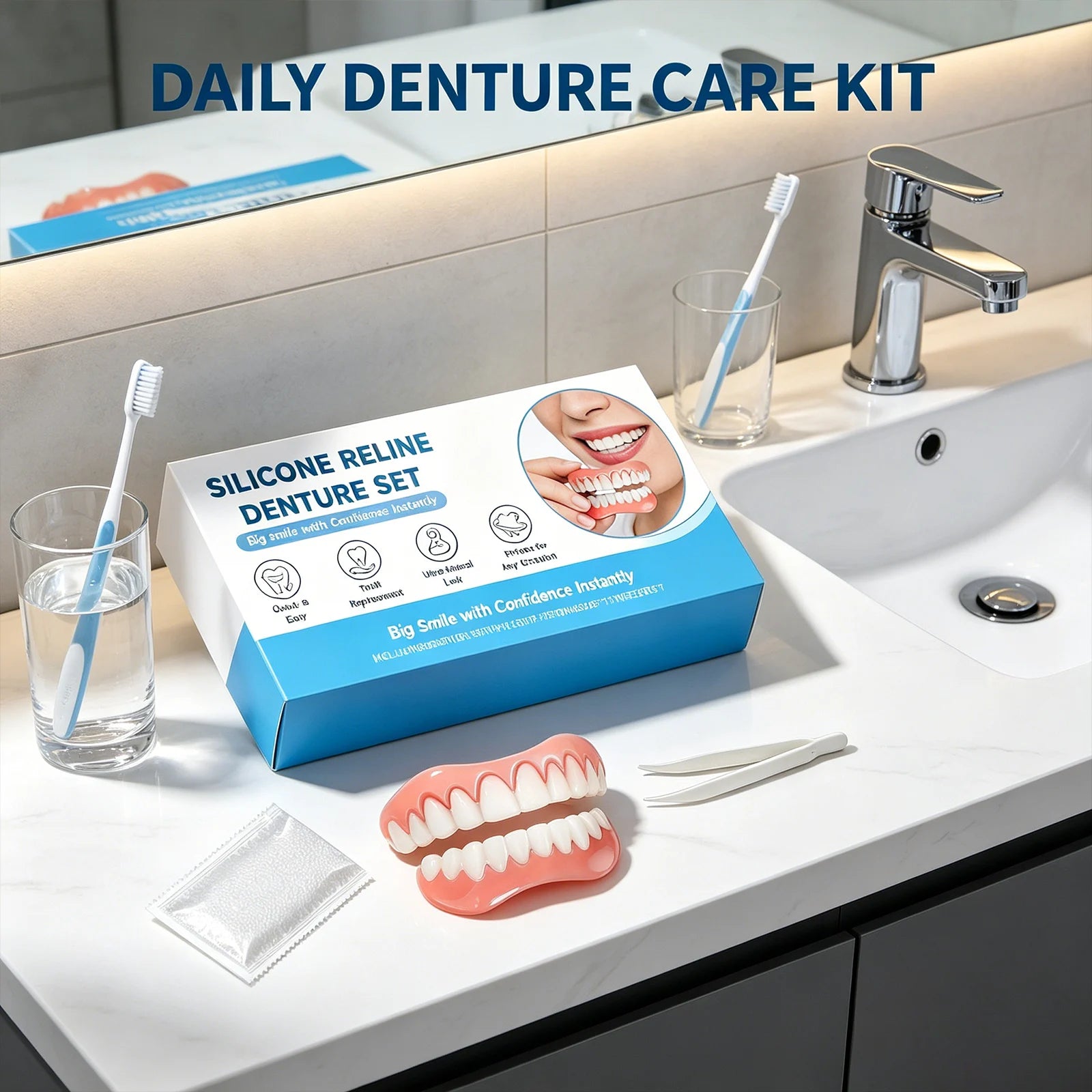 Silicone Reline Denture Set – Veneer Teeth Kit, Lightweight Fit Denture Reline Kit Peaceful Pleasures Health and Wellness