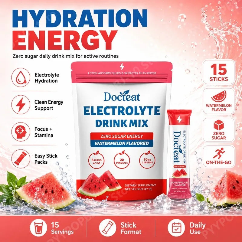 Zero Sugar Electrolyte Drink Mix Watermelon | 15 Sticks