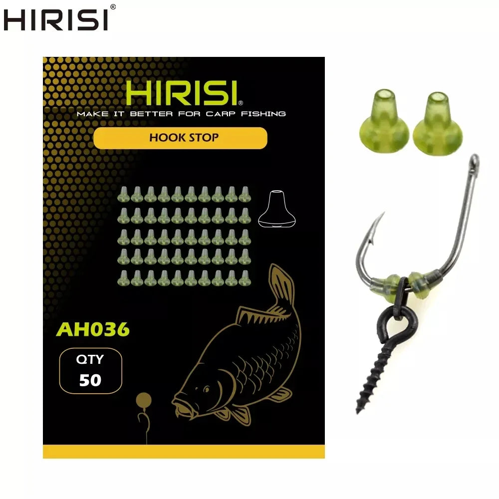 Hirisi 50Pcs Durable Soft Rubber Hook Stops, Wear-resistant Fishing Rig Stopper Beads, Reliable Terminal Tackle AH036 AH037 Peaceful Pleasures Health and Wellness