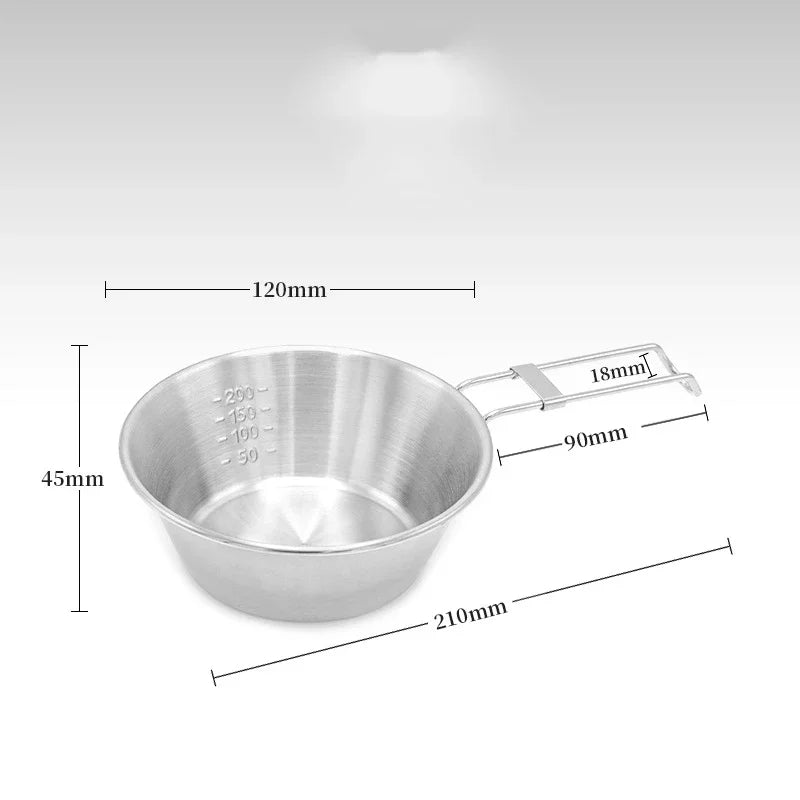 304 Stainless Steel Folding Camping Bowl & Portable Mug Camping Bowl & Mug Peaceful Pleasures Health and Wellness