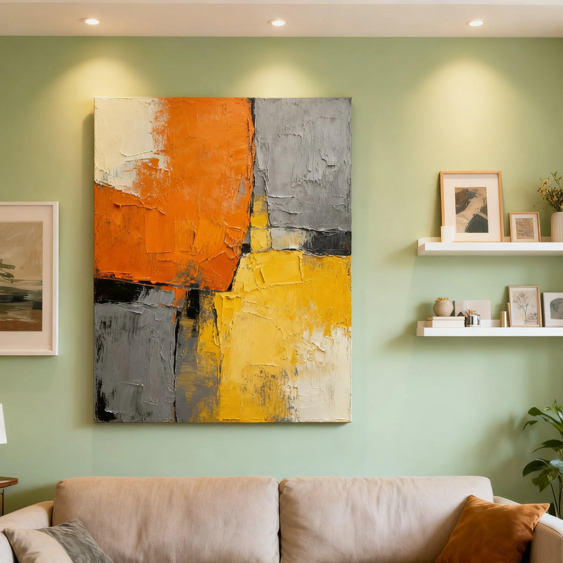 Abstract Texture Thick Painting Knife Painting Living Room Dining Room Kitchen Bedroom Mural Art Hand Painting Peaceful Pleasures Health and Wellness
