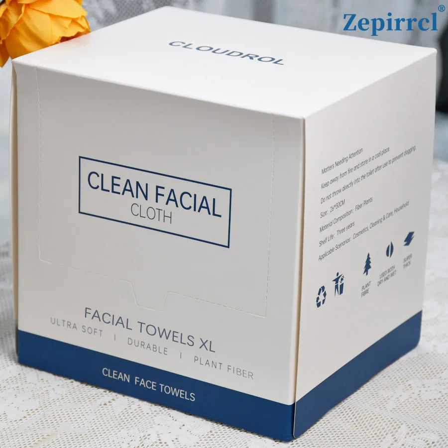CLOUDROL Disposable Face Towels 40pk – Thick 26x30cm Wipes