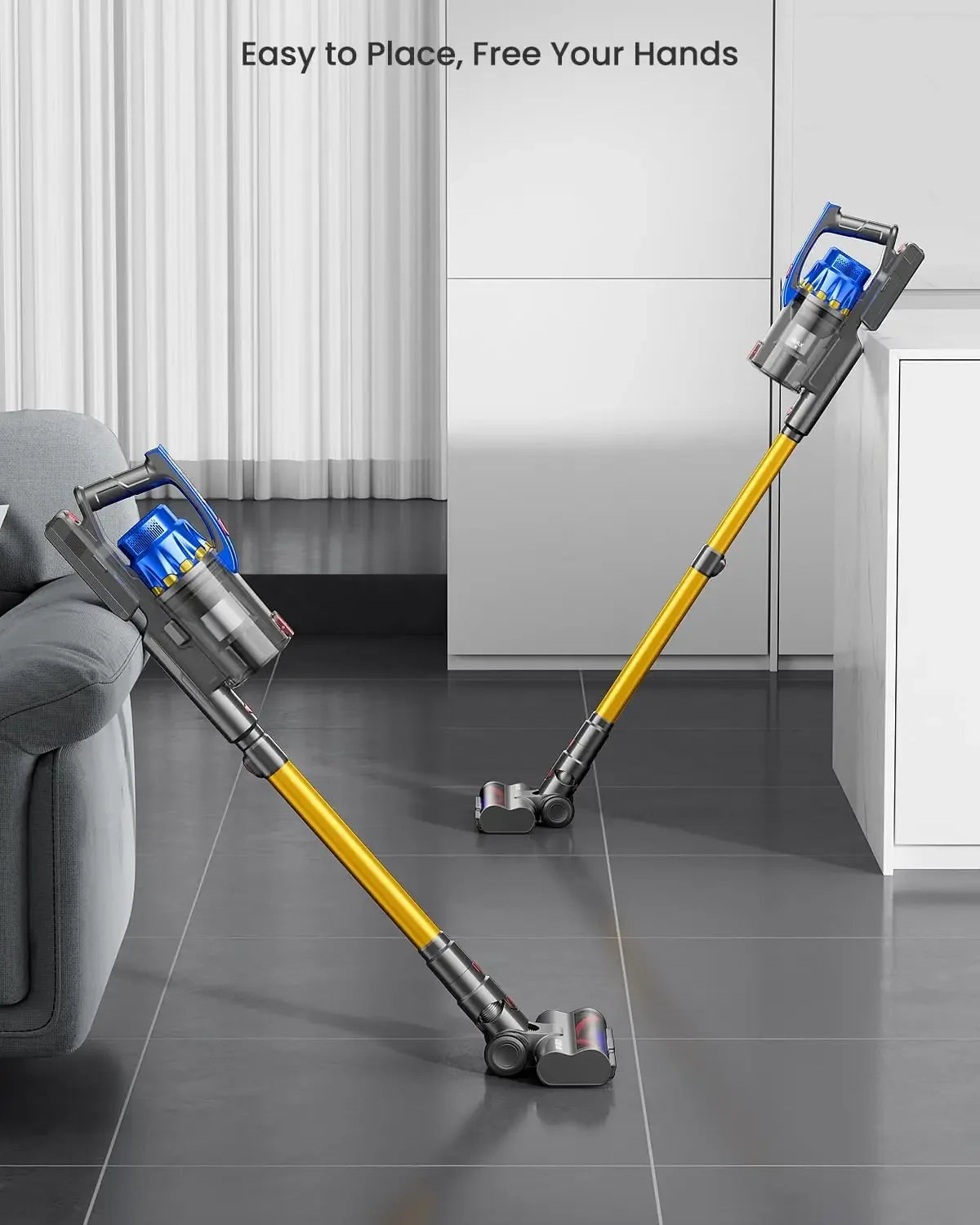 Cordless Vacuum Cleaner 650W 55KPA 70Mins, Self-Standing Stick Vacuum with Removable Battery for Pet Hair and All Floors Peaceful Pleasures Health and Wellness