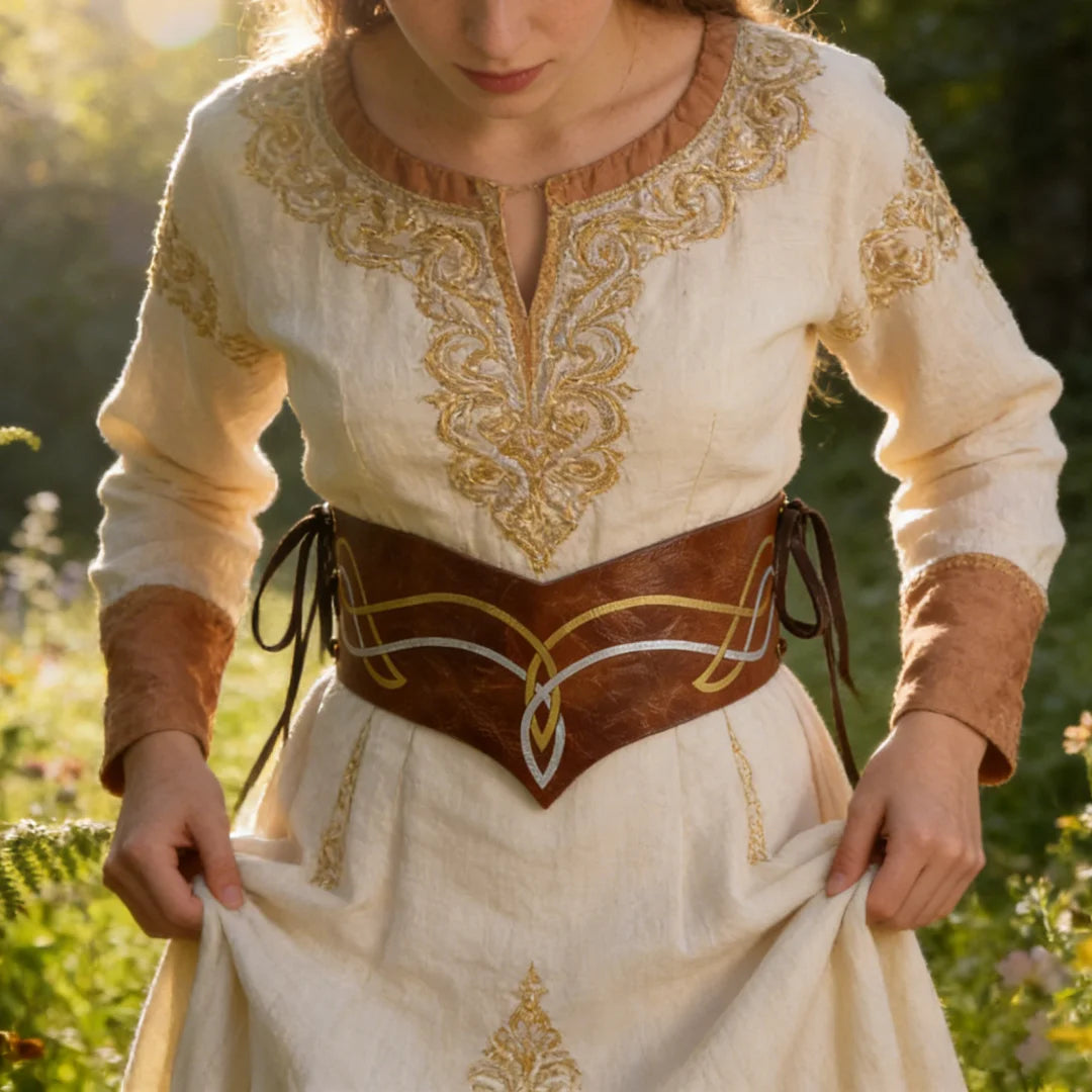 Medieval Wide Leather Armor Belt Steampunk Waist Costume Accessory