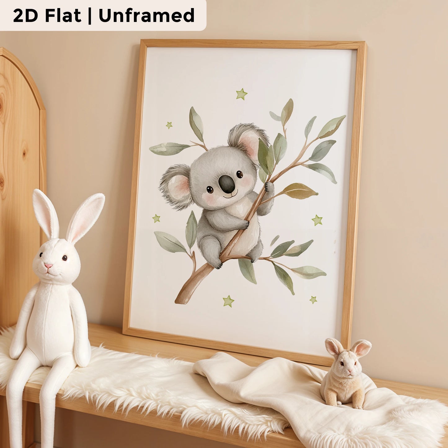 3-Piece Cartoon Koala Canvas Wall Art | Kids Room Decor