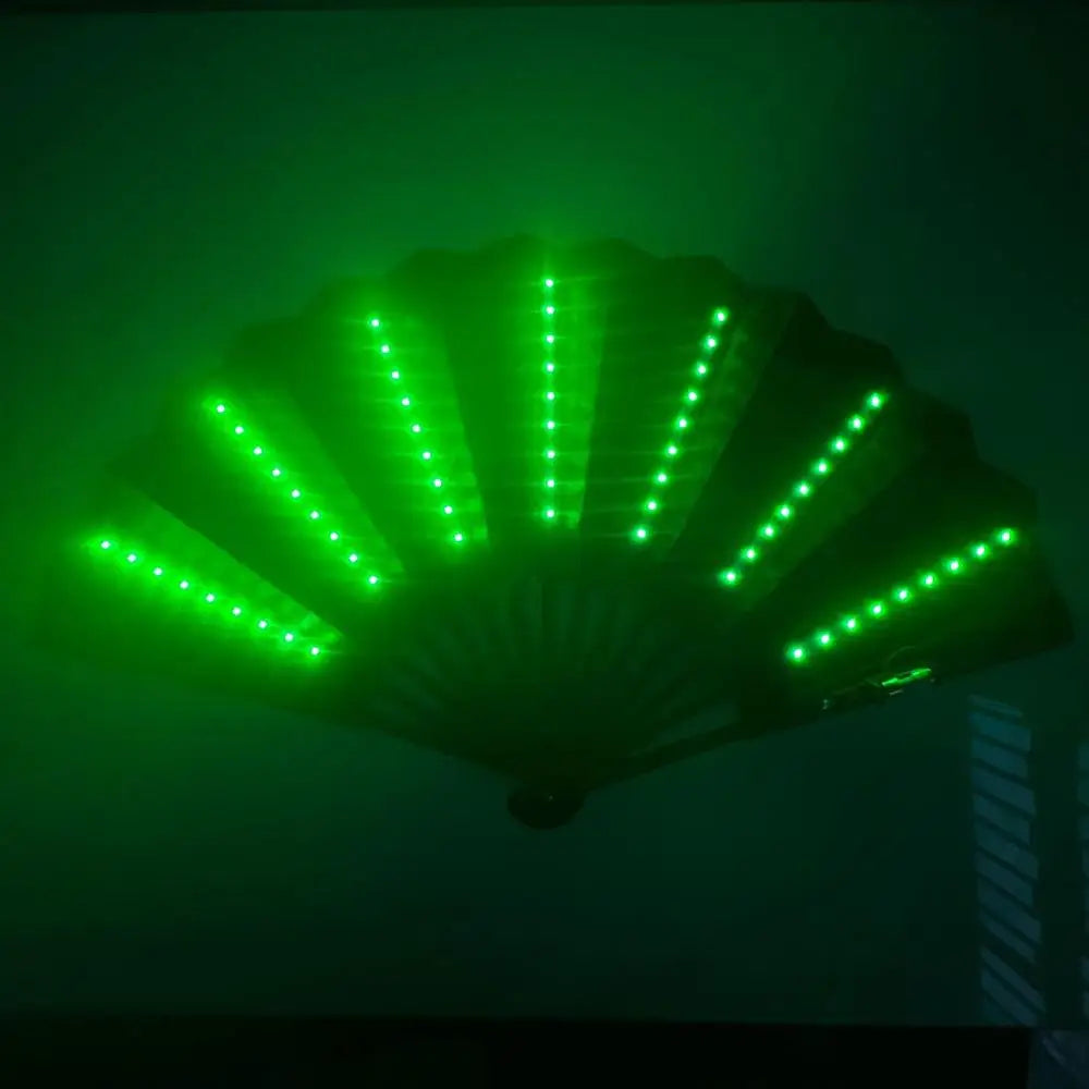 LED Glow Folding Hand Fan – Rave, Festival & Party Accessory