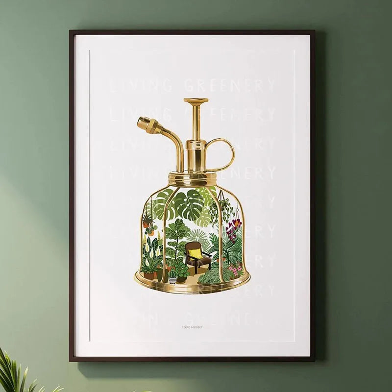 1pc Green Botanical Leaves Interior Art Print Houseplants Nature Indoors Canvas Wall Home Decor Calming Poster Foliage and Plant Peaceful Pleasures Health and Wellness