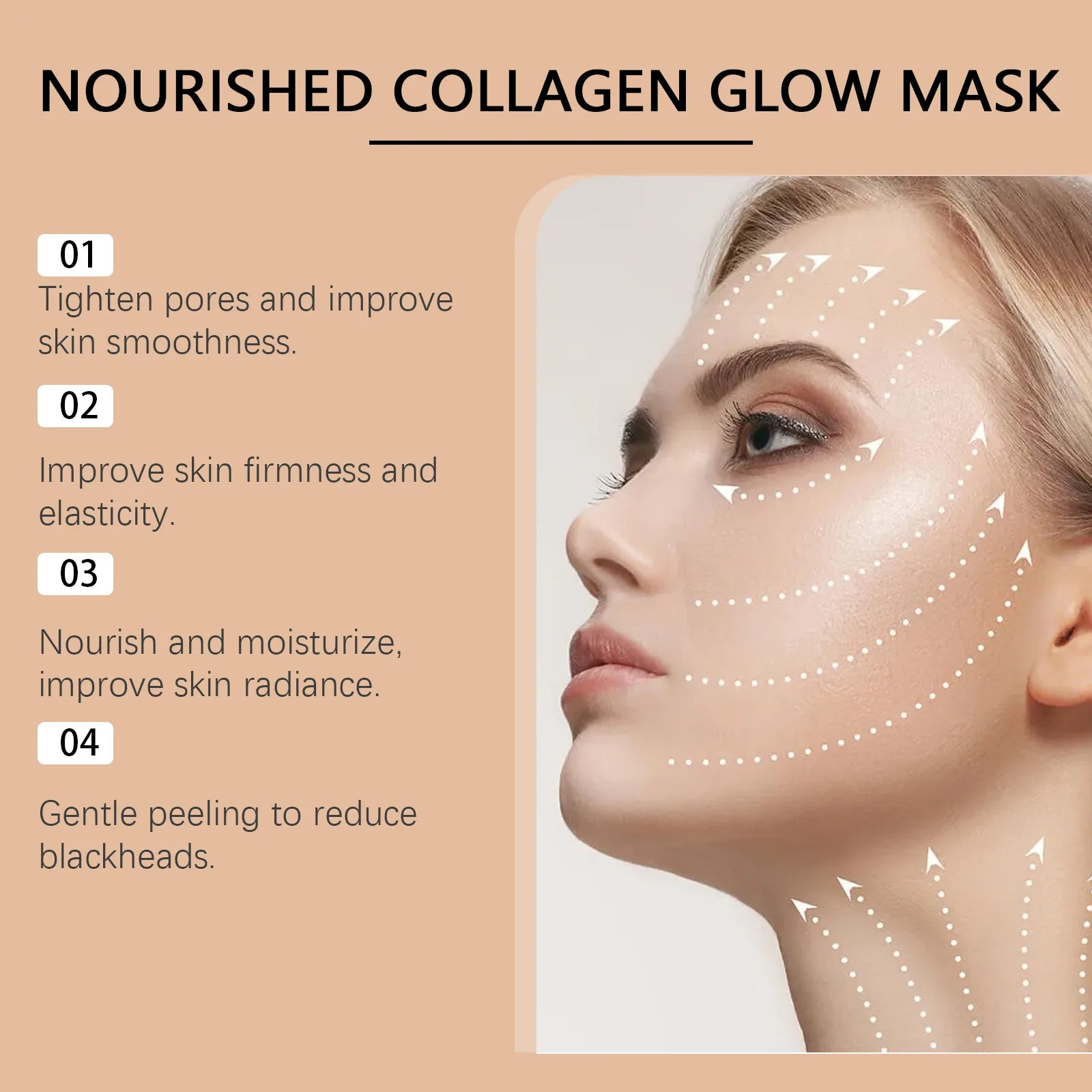Collagen Peel off Facial Mask Remove Dead Skin Blackhead Gently Cleaning Pores Oil Control Firming Moisturizing Facial Masks Peaceful Pleasures Health and Wellness
