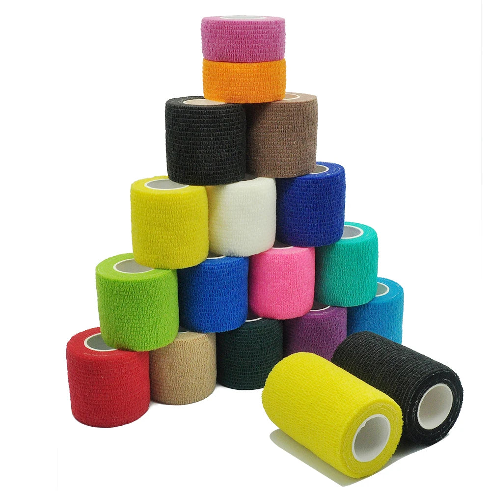 2.5/5/10cm*4.8m Gauze Bandage Self-adhesive Breathable Elastic Bandages for Sports Fixing Finger Wrist Leg Sports Protector Peaceful Pleasures Health and Wellness