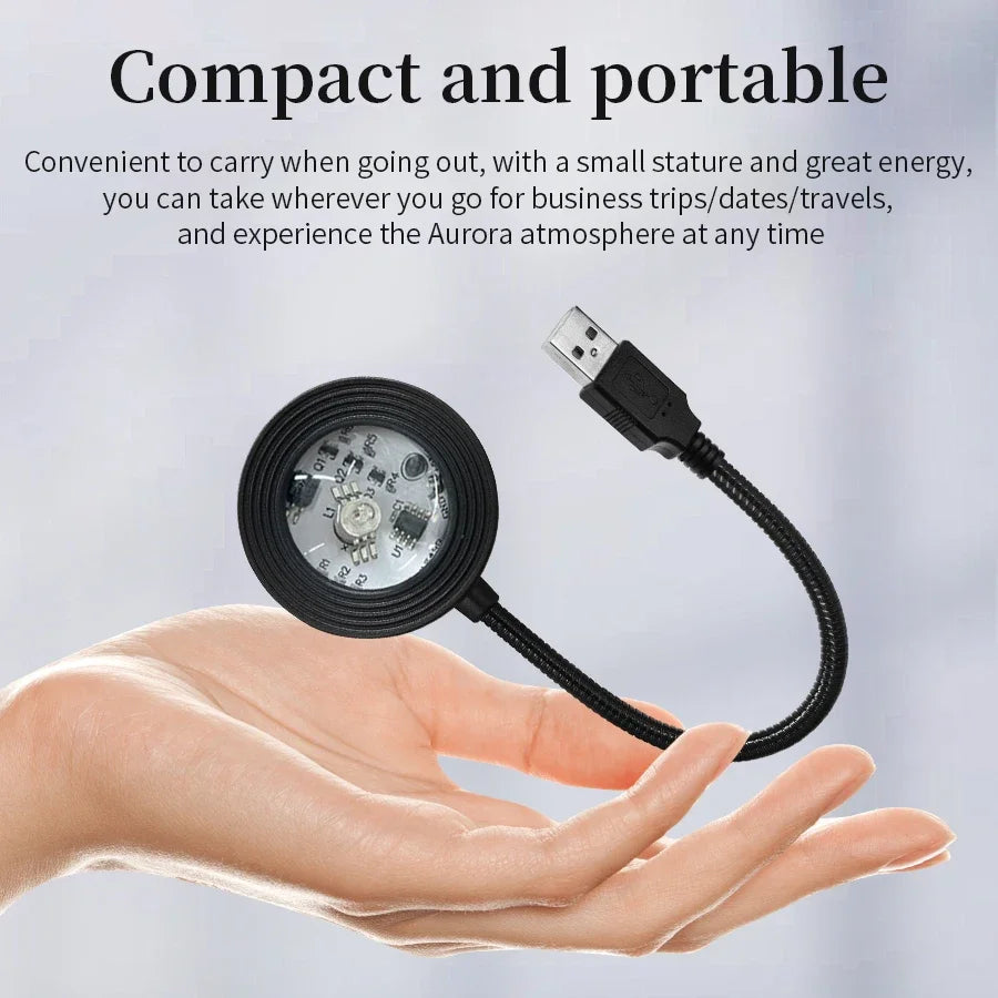 USB Sunset Projector Night Light – Colorful Ambient Room Lamp
