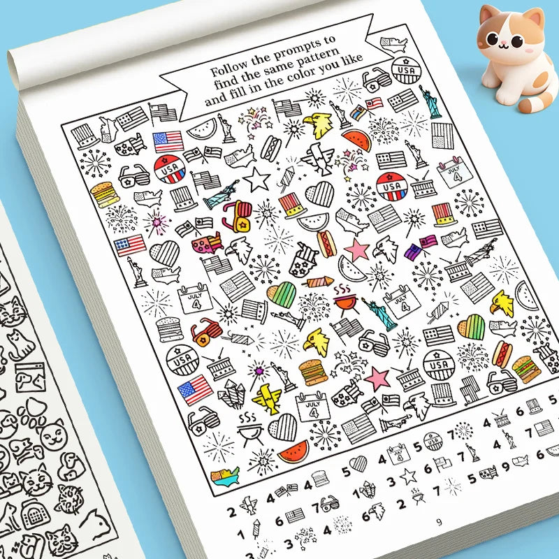 Children's Object-finding Counting Coloring Activity Book Hidden