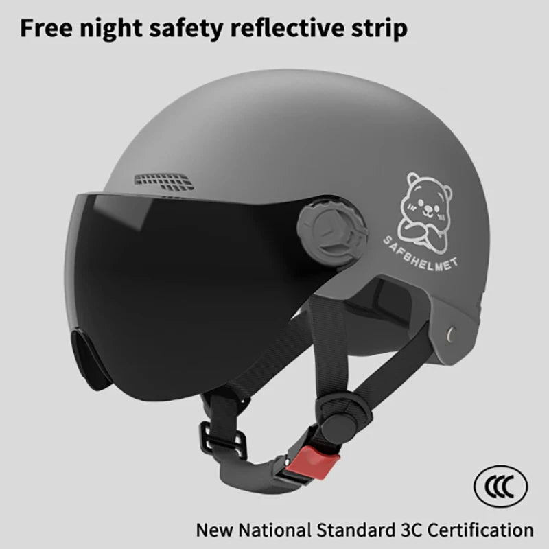 3C Certified E-Bike Half Helmet with HD Glasses | Unisex