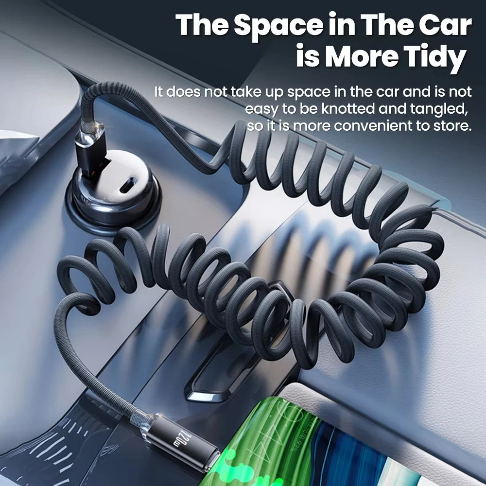 120W Fast Charging Coiled USB-C Cable – iPhone & Android