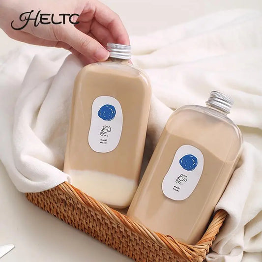 400ml Flat Square Reusable PET Drink Bottle with Lid Reusable Drink Bottle Peaceful Pleasures Health and Wellness